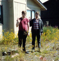 Mike & John displaying the "natural" Alaska lawn "dumb & dumber"