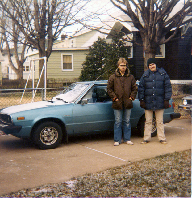 1981 Joe & Mike in front of Joe's 1978 Accord