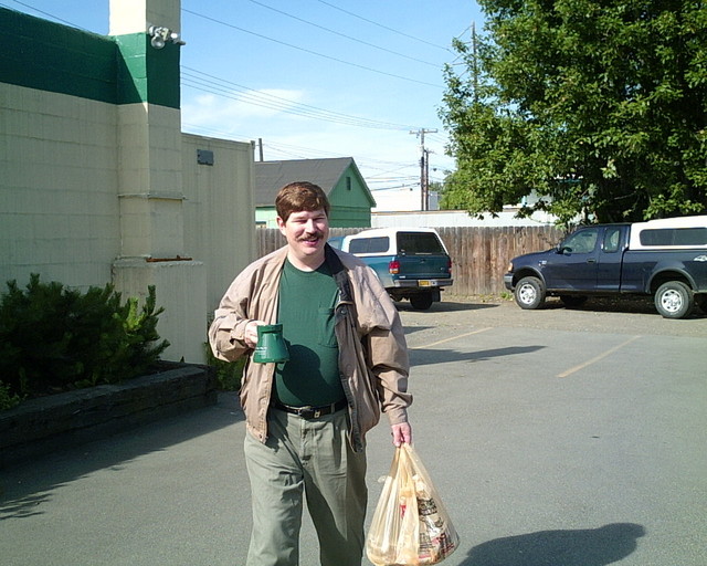 July 2004 Mike arriving to work at The Horn Doctor Music Store, Inc.