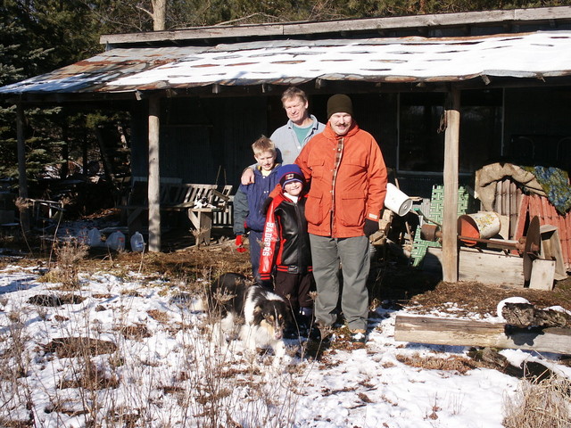 December 2003 - Andy, Bruce, Aaron & Mike if front of the Frechen's Guest House