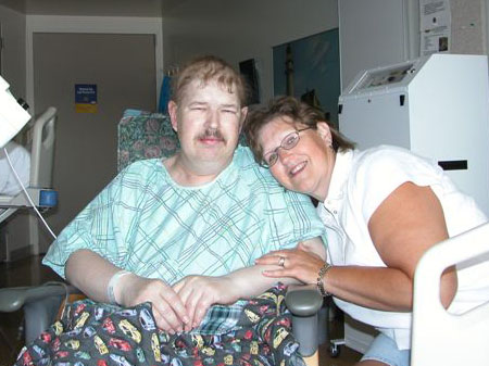 June 24, 2007 "Day 24" Mike & Ann at UM Hospital Bone Marrow Transplant Center